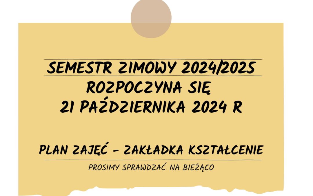 PLAN ZAJĘĆ